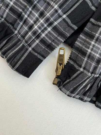 260701 High-quality new deconstructed check double-sided wearable hooded jacket