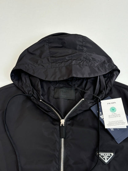 260701 High-quality new recycled nylon classic triangle logo zipper windbreaker coat