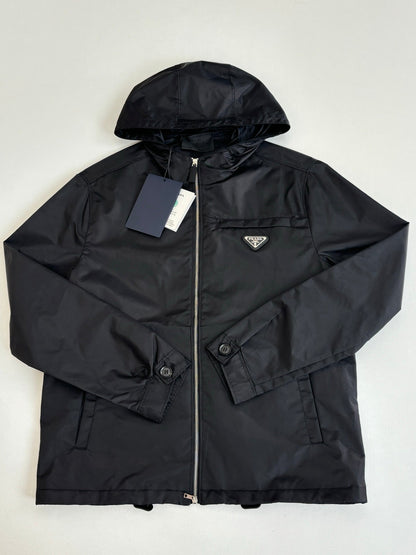 260701 High-quality new triangular logo woven long-sleeved hooded coat