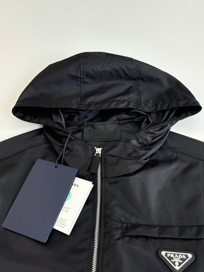 260701 High-quality new triangular logo woven long-sleeved hooded coat