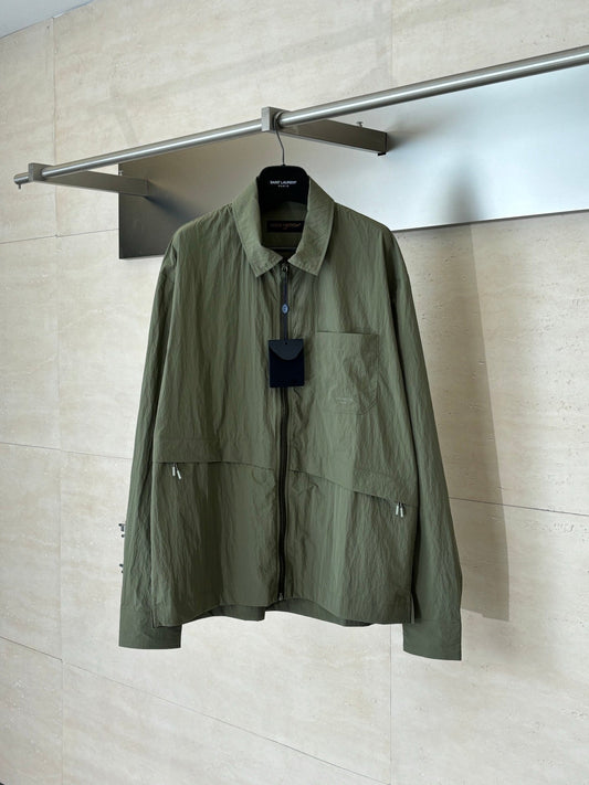 260701 High-quality new olive green functional crew-neck zipper jacket coat