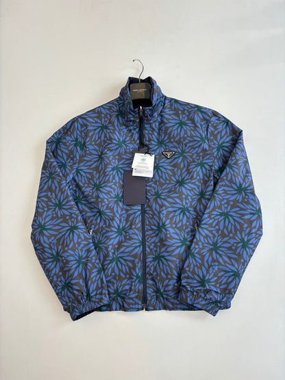 260701 High-quality new double-breasted nylon floral-print button-down jacket with collar