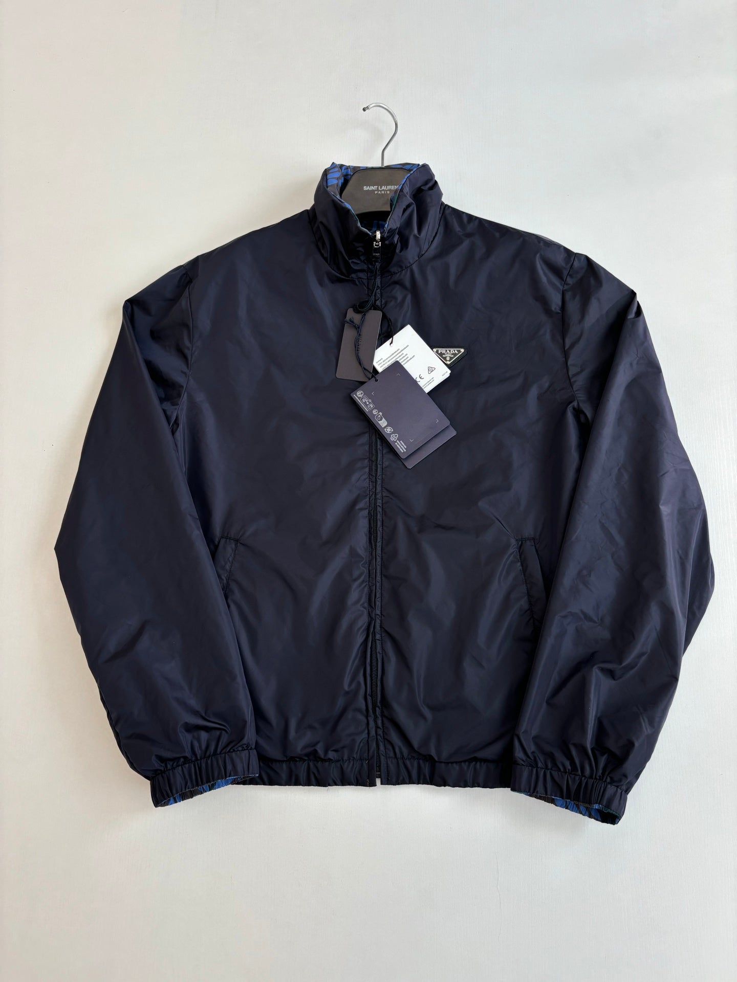 260701 High-quality new double-breasted nylon floral-print button-down jacket with collar
