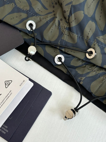 260701 High-quality new floral-print double-sided hooded windproof jacket with sleeves
