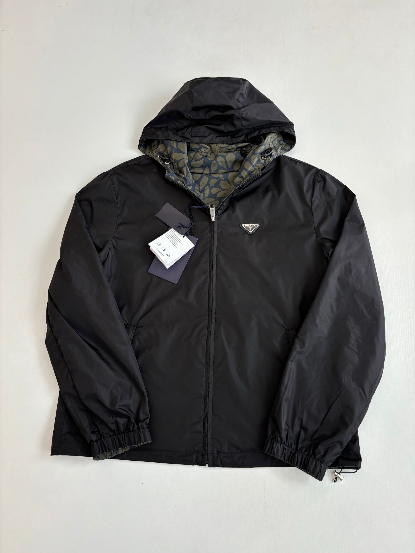 260701 High-quality new floral-print double-sided hooded windproof jacket with sleeves