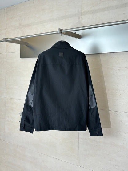 260701 High-quality new workwear leather patch lapel jacket coat