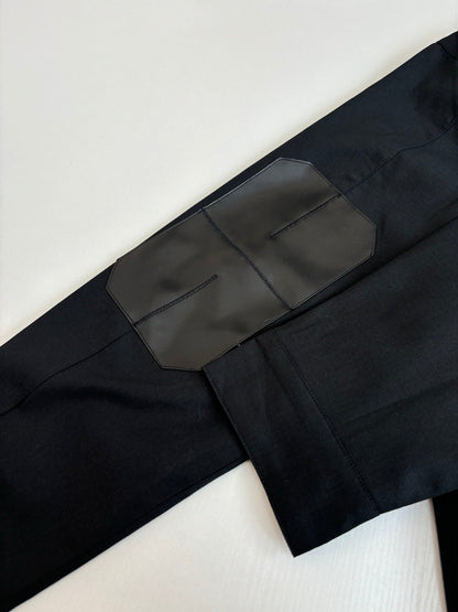260701 High-quality new workwear leather patch lapel jacket coat