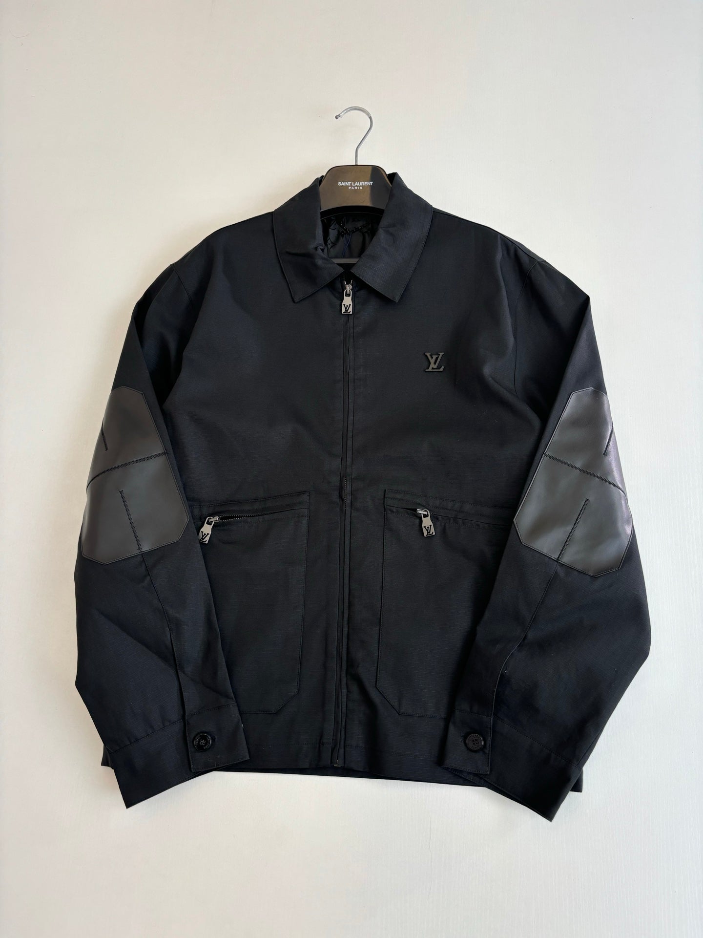 260701 High-quality new workwear leather patch lapel jacket coat