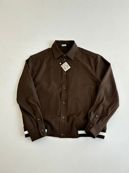 260701 High-quality new brown worsted wool long-sleeved button-down shirt coat