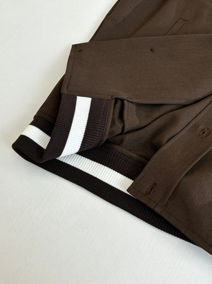 260701 High-quality new brown worsted wool long-sleeved button-down shirt coat