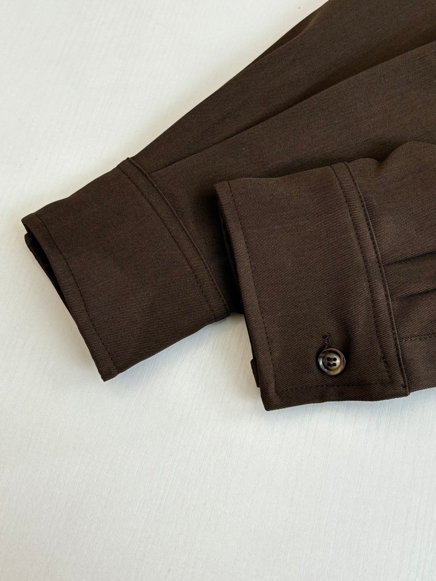 260701 High-quality new brown worsted wool long-sleeved button-down shirt coat