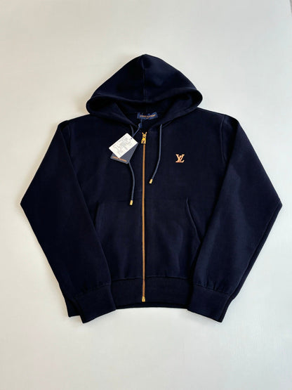 260701 High-quality new leather label embroidered hooded zipper knitted sweater coat