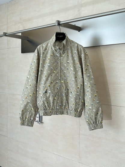 260701 High-quality new full-print button-down zipper jacket coat