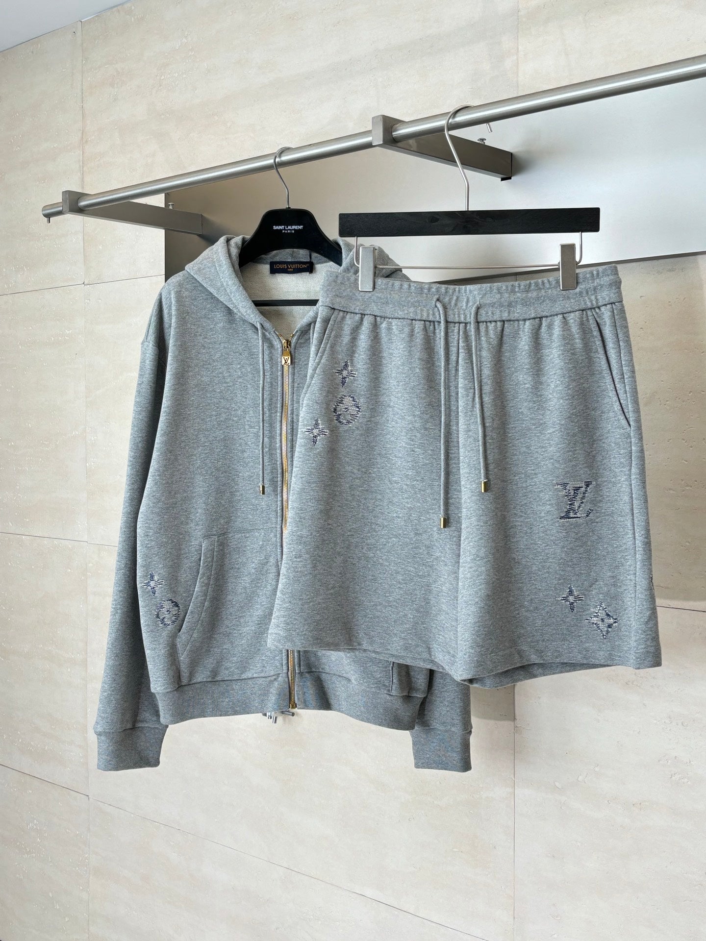 260701 High-quality new embroidered knitted short set