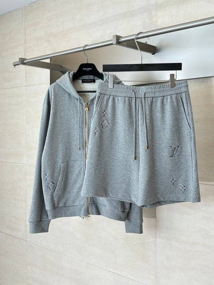 260701 High-quality new embroidered knitted short set