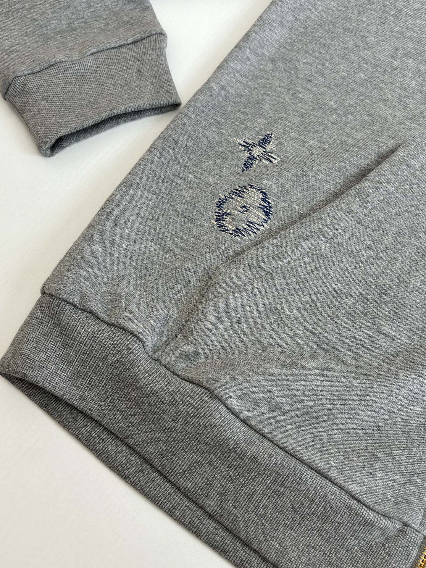260701 High-quality new embroidered zipper hooded sweatshirt set
