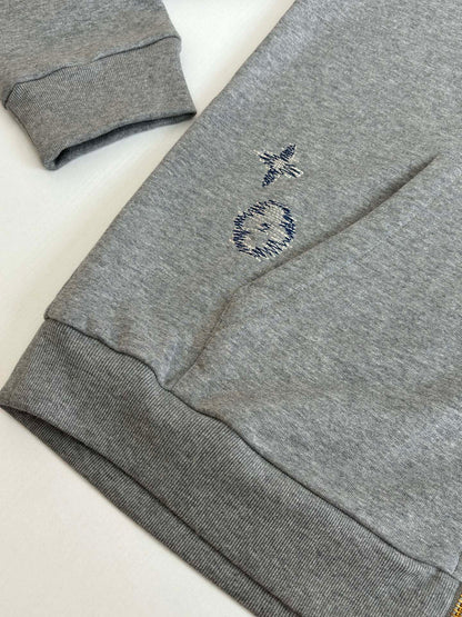 260701 High-quality new embroidered zipper hooded sweatshirt set
