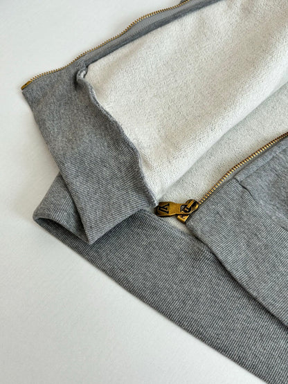 260701 High-quality new embroidered zipper hooded sweatshirt set