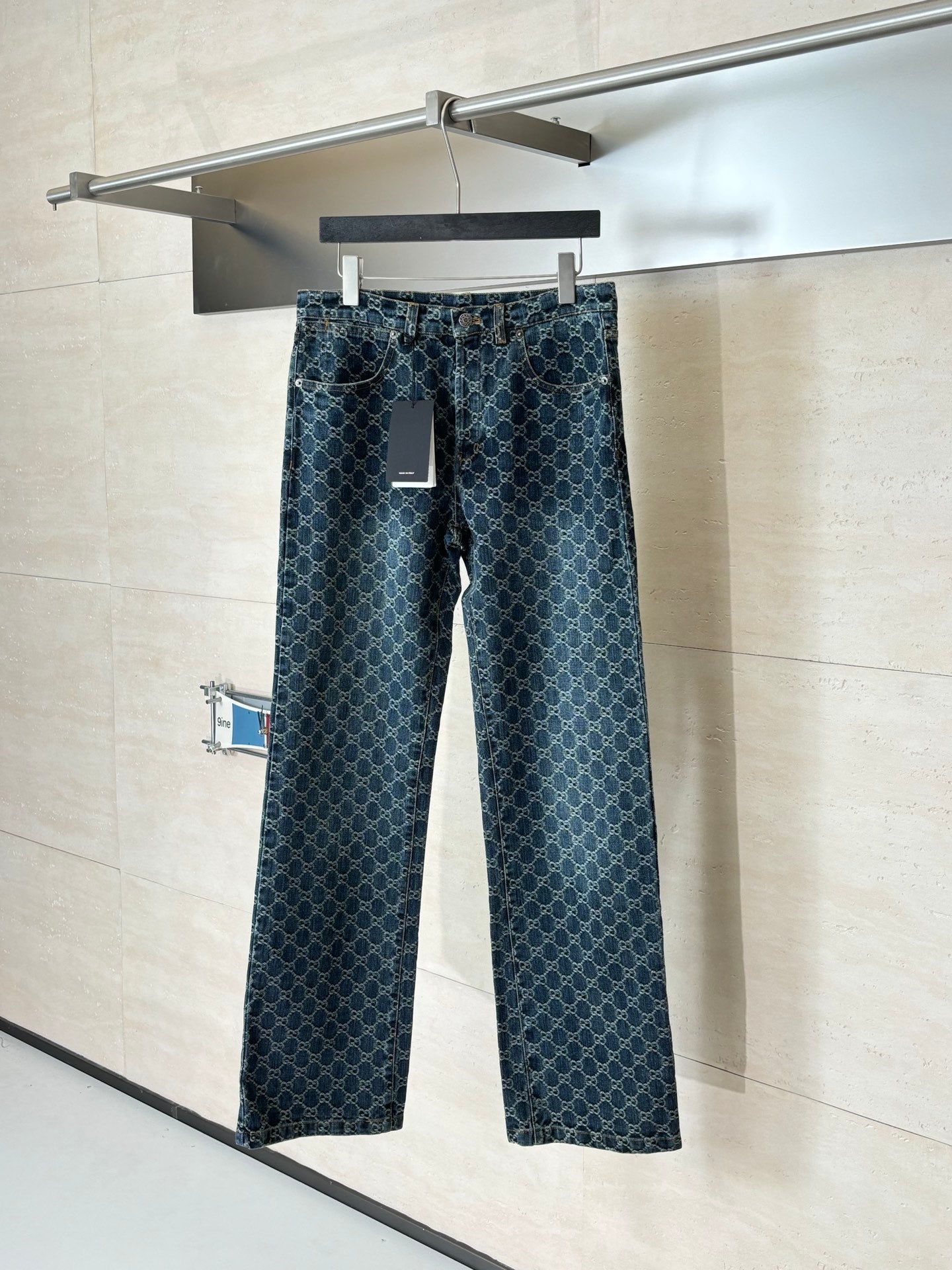 260701 High-quality new full-print jacquard denim long pants set