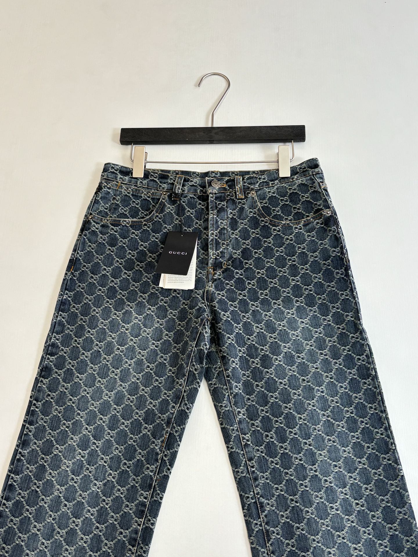 260701 High-quality new full-print jacquard denim long pants set