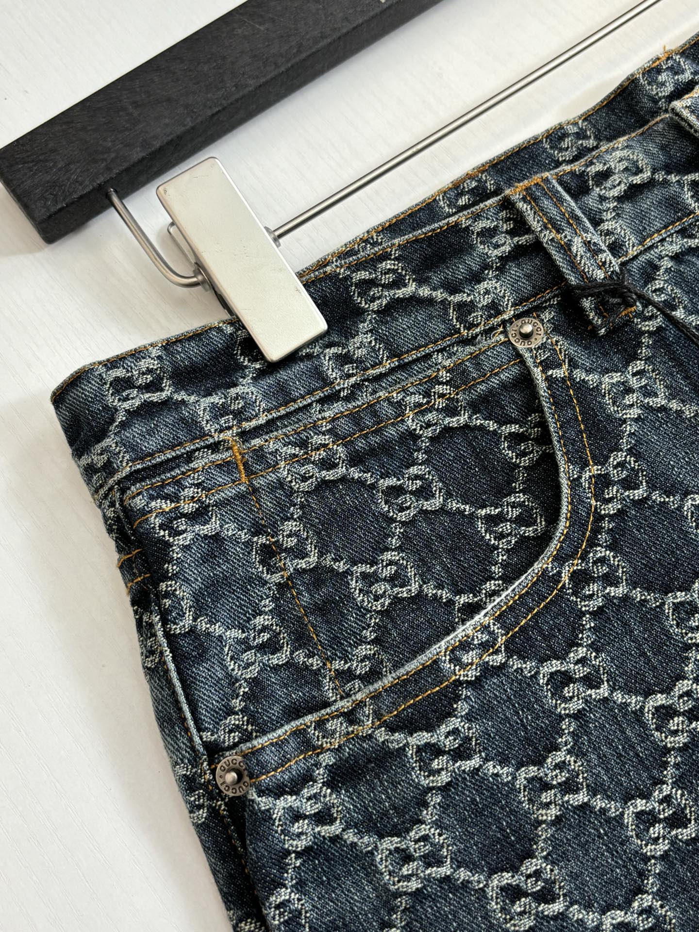 260701 High-quality new full-print jacquard denim long pants set