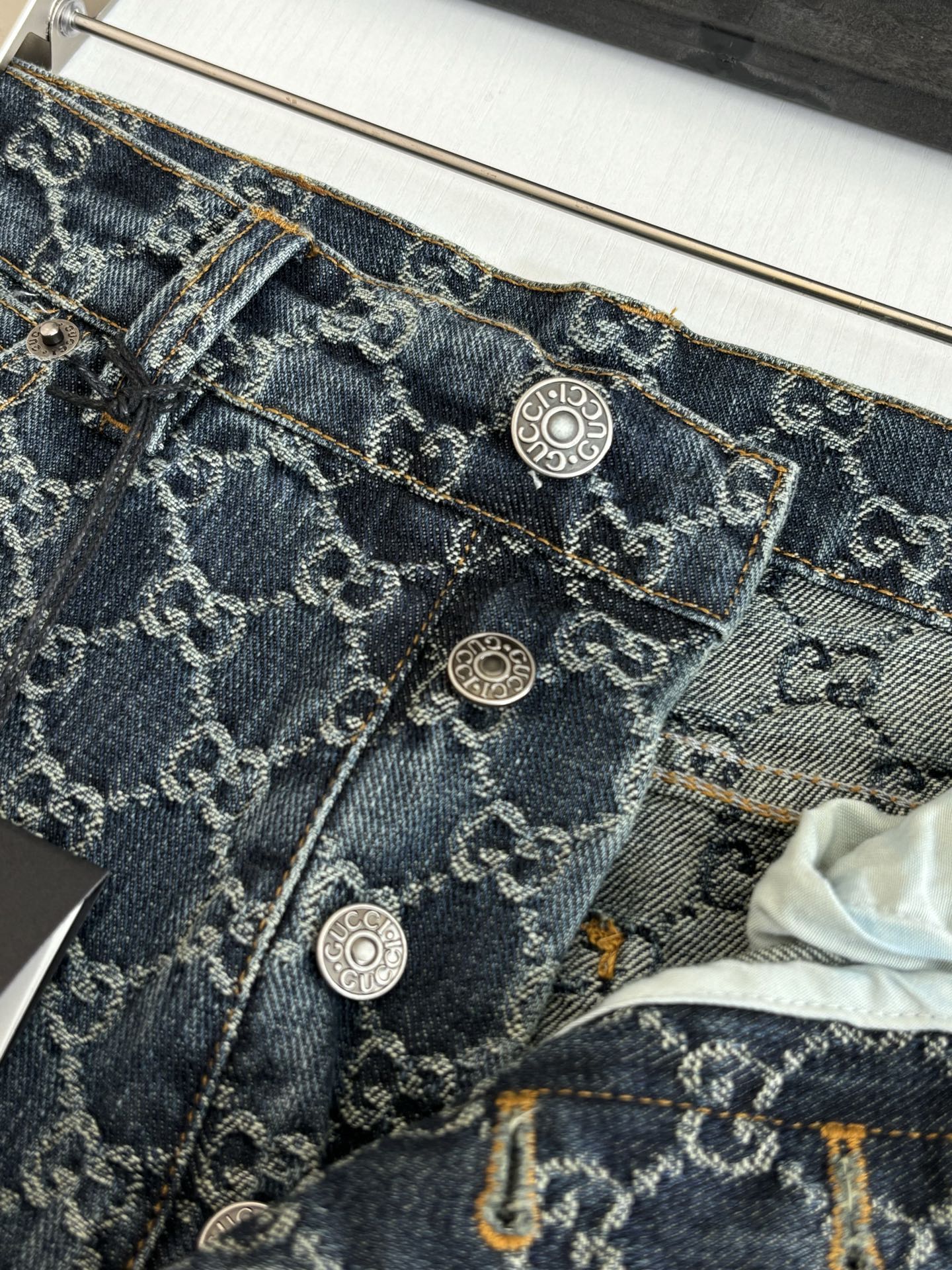 260701 High-quality new full-print jacquard denim long pants set