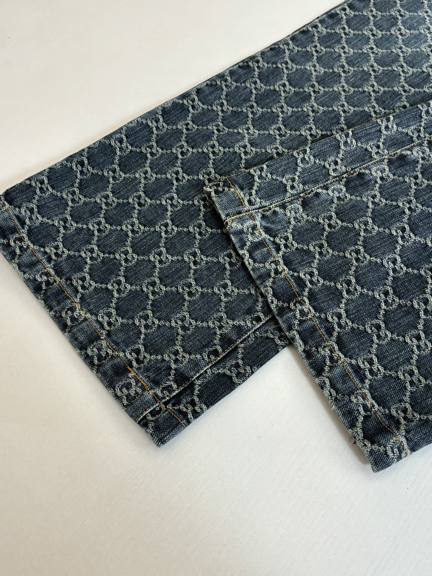 260701 High-quality new full-print jacquard denim long pants set