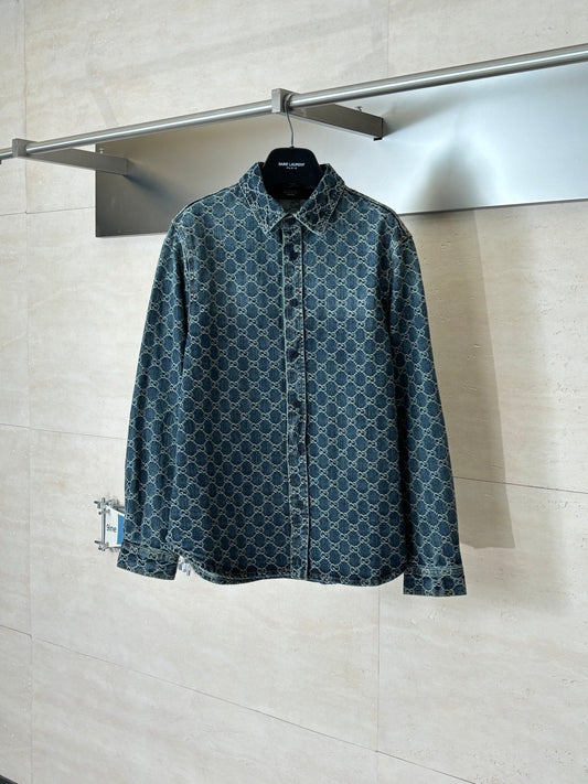 260701 High-quality new full-print jacquard denim jacket set