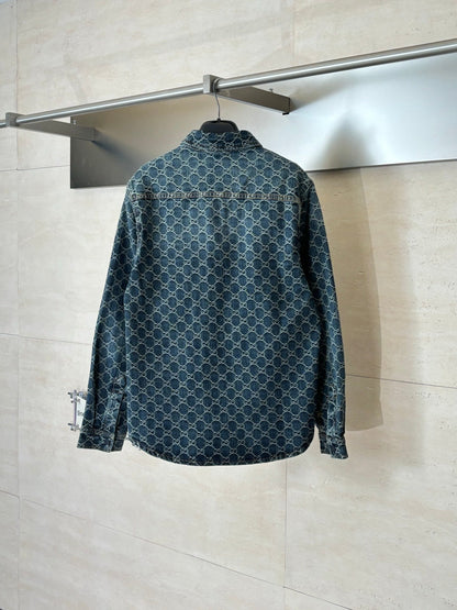 260701 High-quality new full-print jacquard denim jacket set
