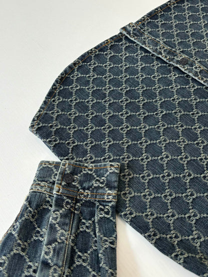 260701 High-quality new full-print jacquard denim jacket set