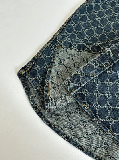 260701 High-quality new full-print jacquard denim jacket set