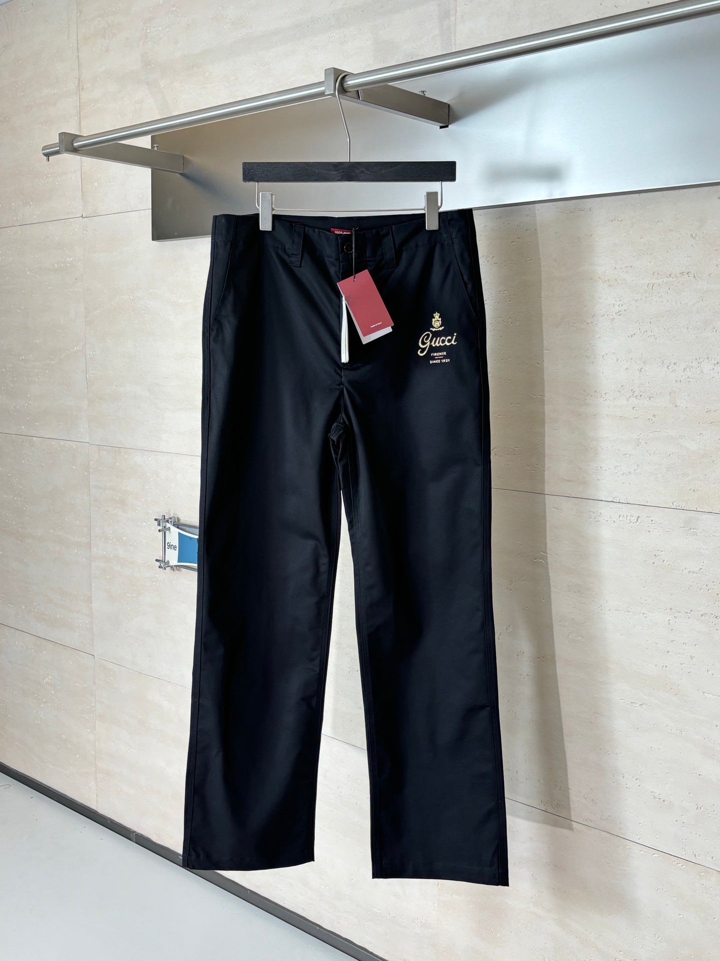 260701 High-quality new lettered crown logo printed twill pants set in straight fit