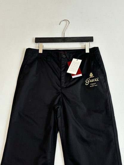 260701 High-quality new lettered crown logo printed twill pants set in straight fit