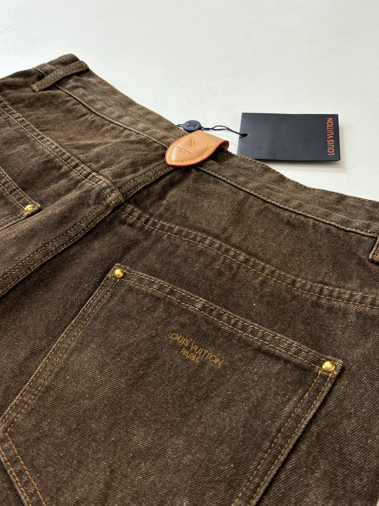 260701 High-quality new sand-washed denim button-down denim long pants set