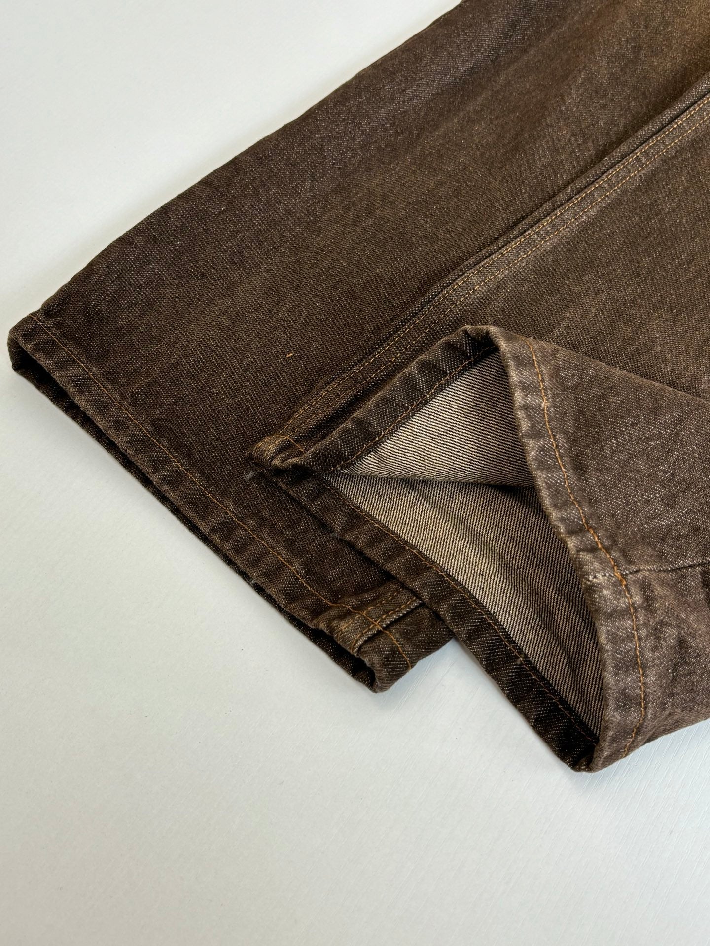 260701 High-quality new sand-washed denim button-down denim long pants set