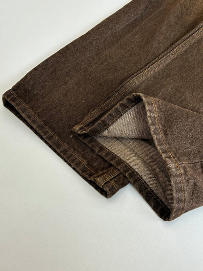 260701 High-quality new sand-washed denim button-down denim long pants set