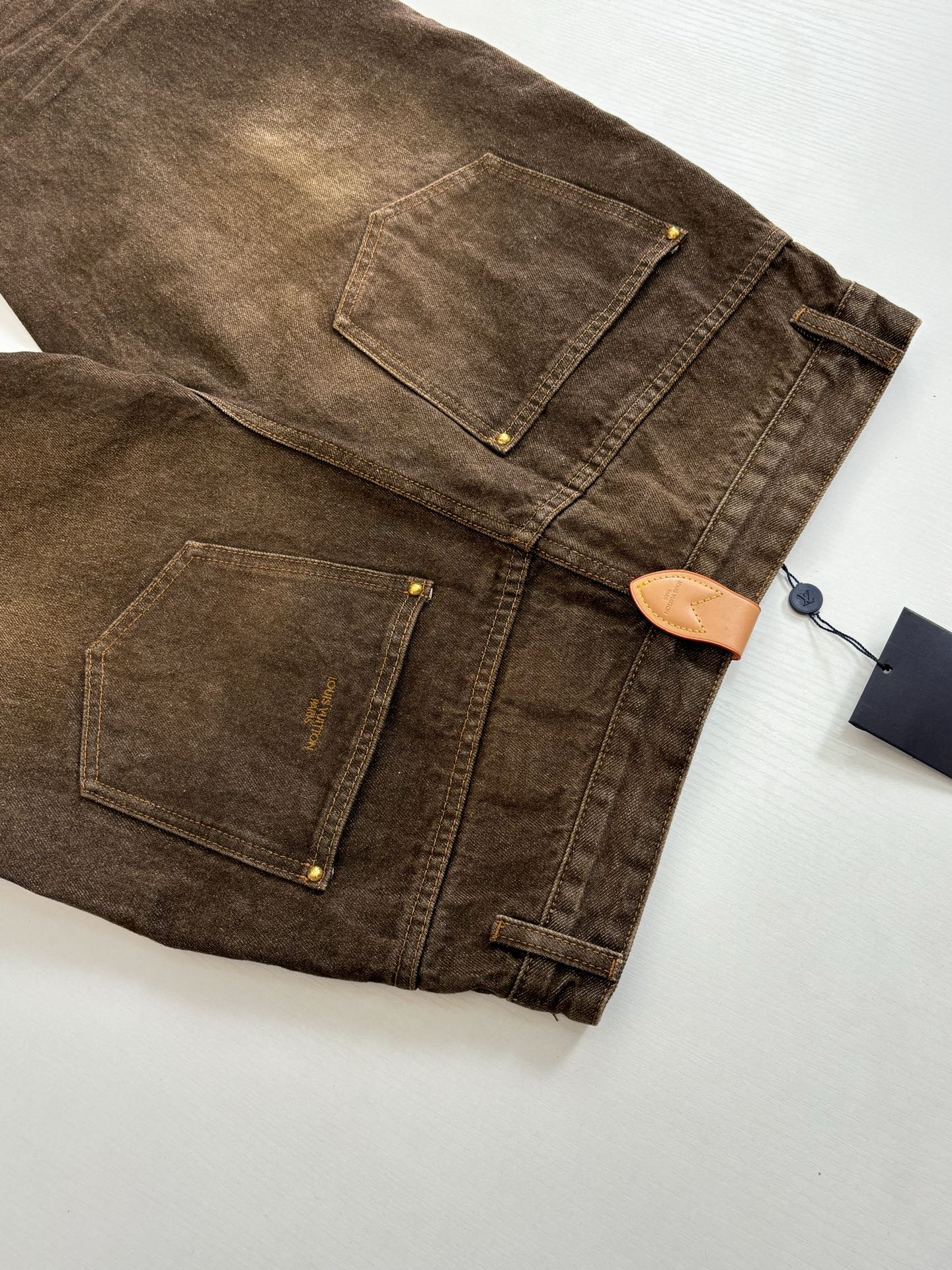 260701 High-quality new sand-washed denim button-down denim long pants set