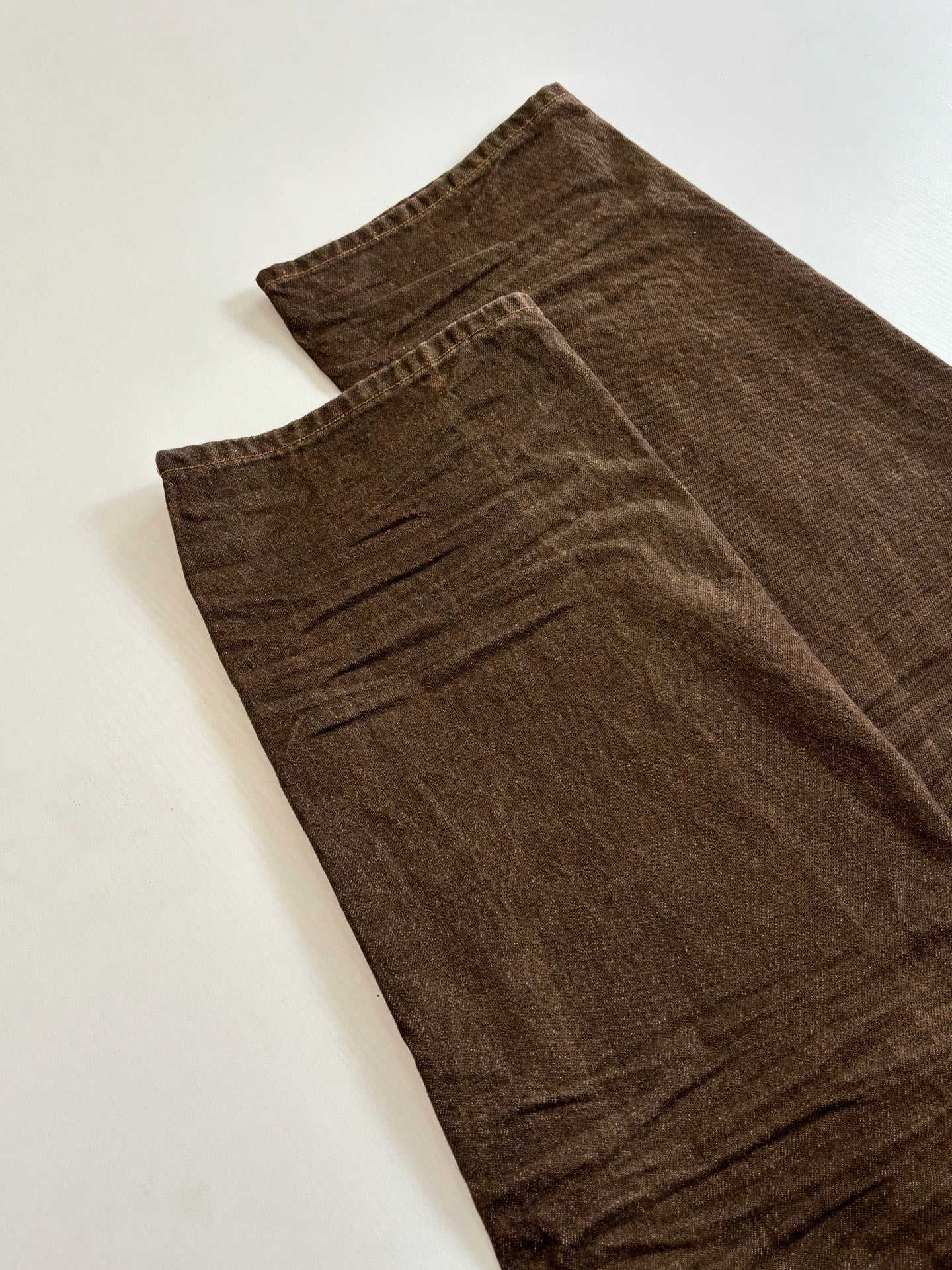 260701 High-quality new sand-washed denim button-down denim long pants set