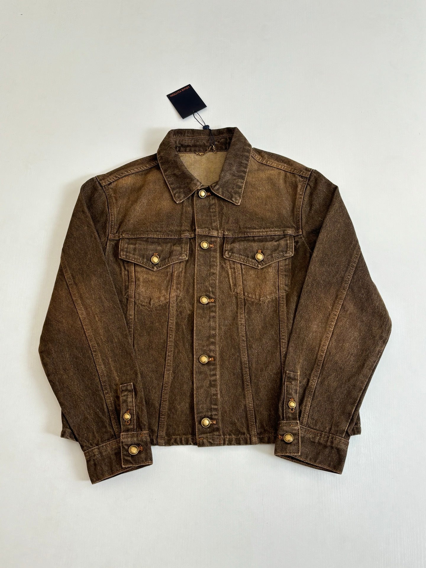 260701 High-quality new sand-washed denim polo-style denim jacket set