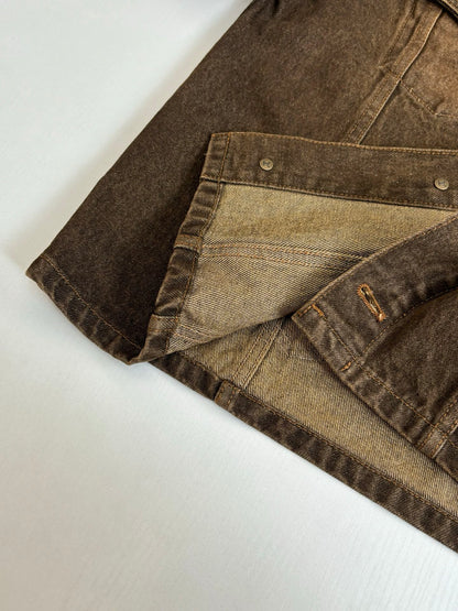 260701 High-quality new sand-washed denim polo-style denim jacket set