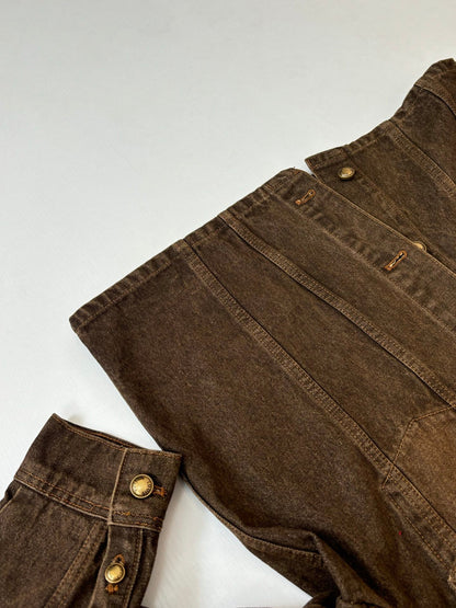 260701 High-quality new sand-washed denim polo-style denim jacket set