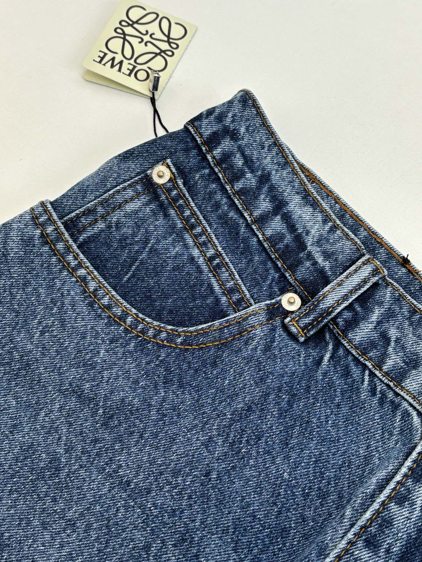 260701 High-quality new embroidered washed-aged denim long pants set