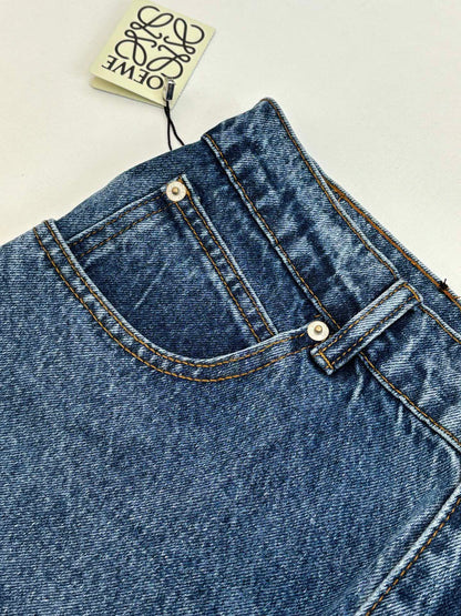 260701 High-quality new embroidered washed-aged denim long pants set