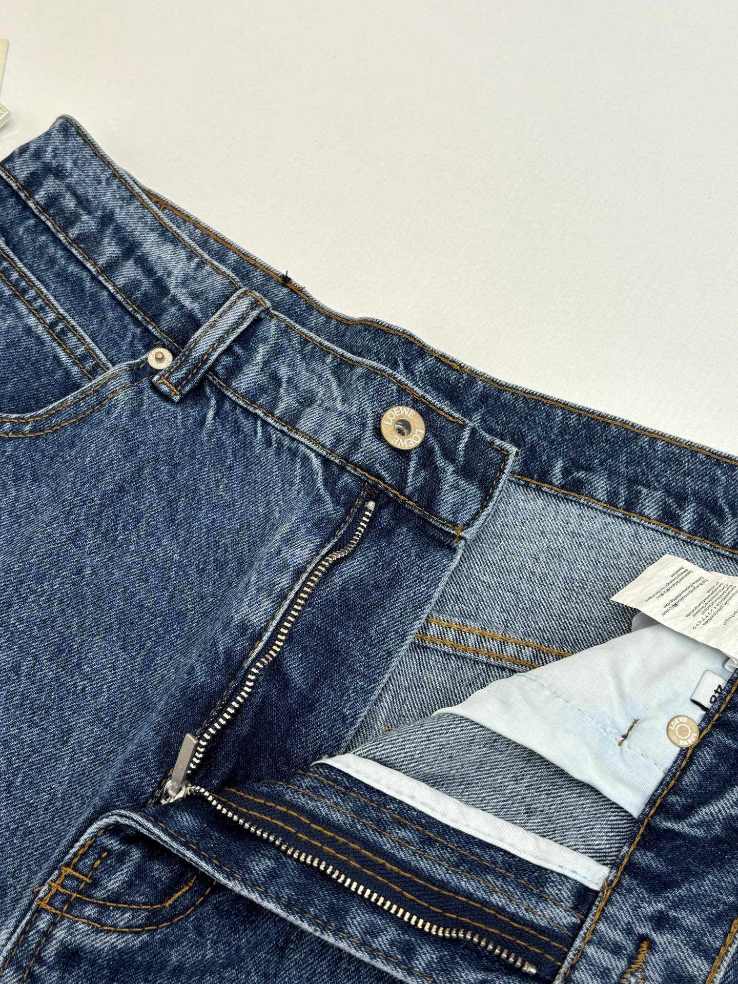260701 High-quality new embroidered washed-aged denim long pants set