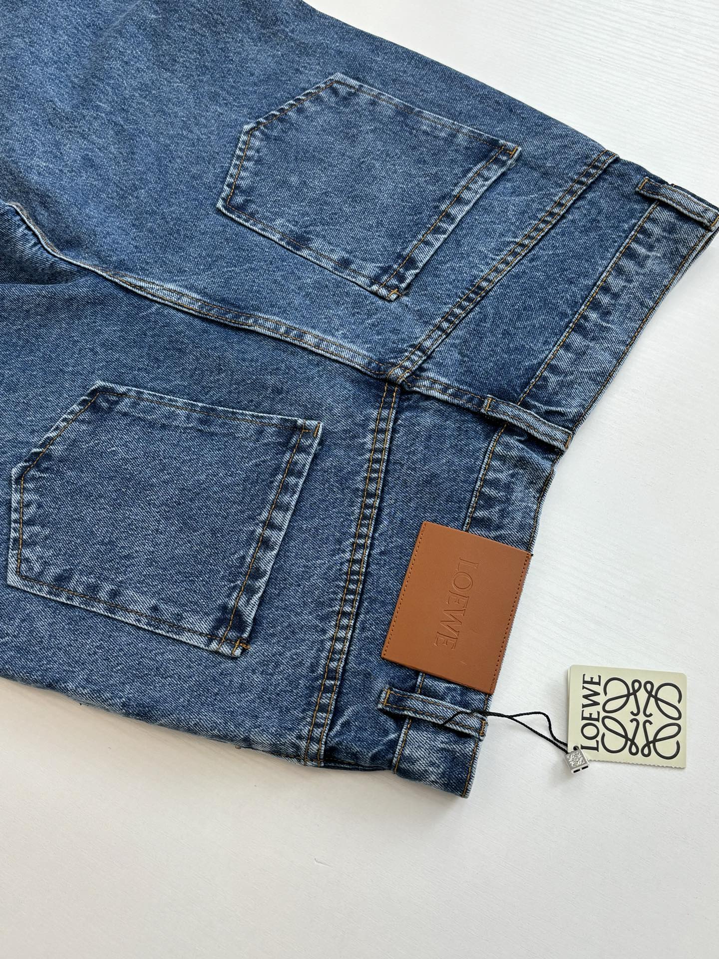 260701 High-quality new embroidered washed-aged denim long pants set