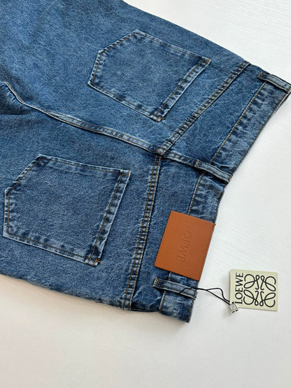 260701 High-quality new embroidered washed-aged denim long pants set