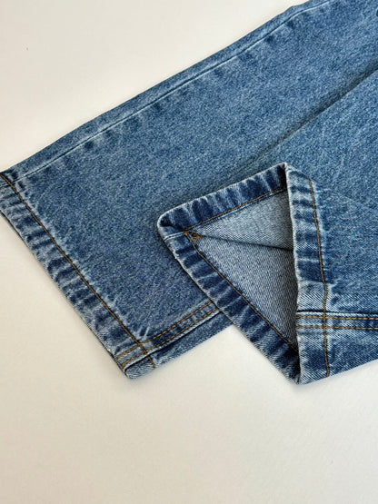 260701 High-quality new embroidered washed-aged denim long pants set