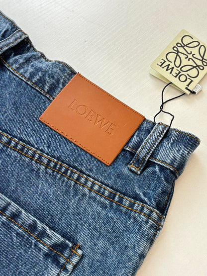 260701 High-quality new embroidered washed-aged denim long pants set