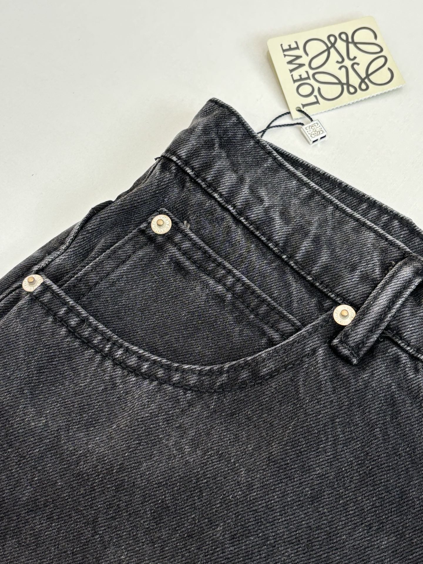 260701 High-quality new embroidered washed-aged denim long pants set