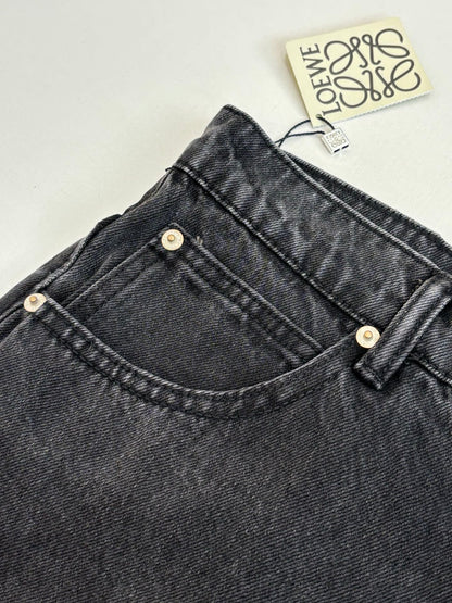 260701 High-quality new embroidered washed-aged denim long pants set